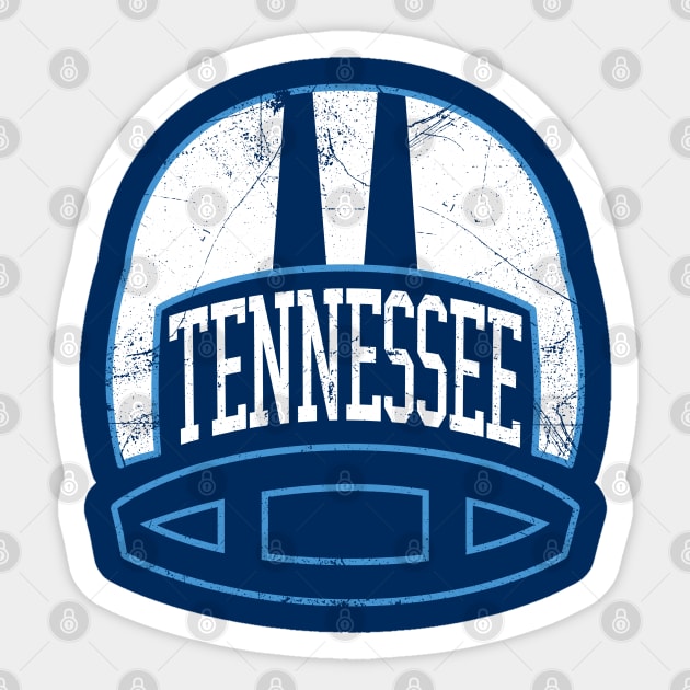 Tennessee Retro Helmet - Navy Sticker by KFig21